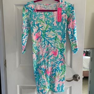 Lily Pulitzer blue and pink shift dress size xs